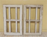 Wood Framed Windows with Beveled Glass Insets.