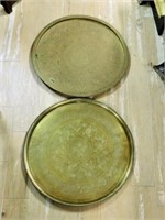 Large Etched Brass Serving Trays.