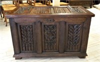 Exceptional French Neo Gothic Oak Blanket Chest.