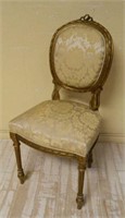 Louis XVI Style Gilt Painted Parlor Chair.
