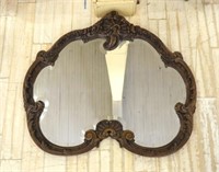 Exceptionally Carved Rococo Beveled Mirror.