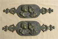 Classically Styled Bronze Bas Relief Ornaments.
