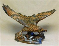Black Forest Carved Wooden Eagle Figure.
