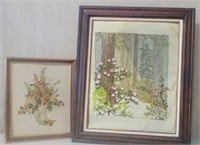 Lot of 2 framed needlework pictures