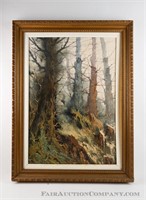 Large Painting of a Forest Scene