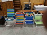 6 various beach chairs