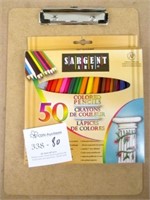 Colored Pencils & Clipboard Lot