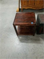 Wooden block end  table.
