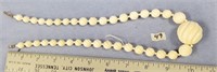 Beautiful ivory bead necklace  overall length is 2