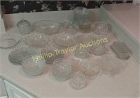 Large Lot Of Pressed Glass & Crystal