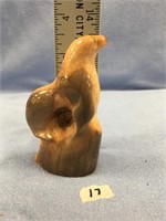 3.75" fossilized walrus ivory seal carved from a s
