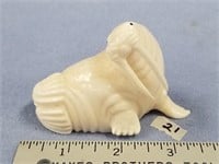 Walrus by Lewis Iyakitan 3.5" long all carved from