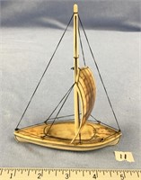 4.5" Sail boat by Carl O. Iyakitan, height to top