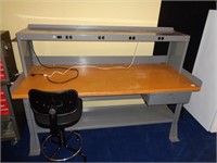 Metal Workbench with Stool