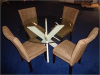 6pc Glass Top Table and Chairs Set