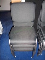 3 Charcoal Gray Cushion Chairs Set #2