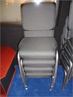 4 Charcoal Gray Cushion Chairs Set #1