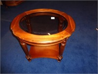 Oval Glass End Table