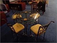 6pc Tall Glass Table & Chair Set