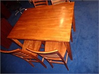 5pc Wooden Tall Table and Chair Set