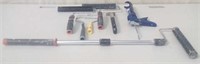 Paint roller frames, scraper, & caulking gun