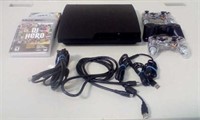 PS3 game console with controllers and 3 games