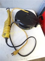 Yellow shop work light w/ cord reel