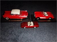 (3) Die cast car collector models: 1957