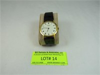 Longines Wrist Watch With Black Leather Band
