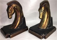 Pair Of Painted Horse Head Bookends