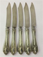Set Of 5 Silver Plate Fish Knives