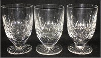 3 Waterford Crystal Lismore Footed Juice Glasses