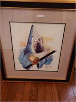 Framed print of Mako shark and Penn International
