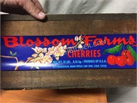 Old wooden fruit crate-Blossom Farms Cherries