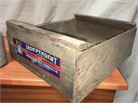 Old wooden fruit crate-Independent Brand cherries