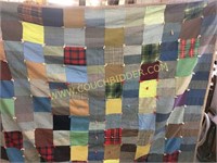 Wool handtied patchwork quilt
