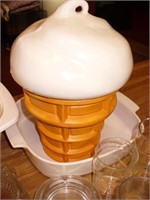 Ice Cream Cone Cookie Jar, Pyrex & Glassware