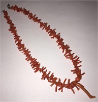 Branch Coral Necklace With 14k White Gold Clasp