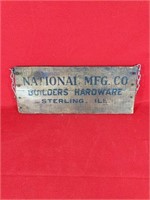Vintage National MFG Co. Sign