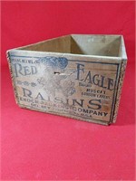 Vintage Red Eagle Raisins Crate