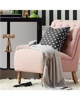 Isabelle Cora Washed Pink Rolled Accent Chair