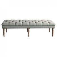 Layla Grey Upholstered Tufted Bench