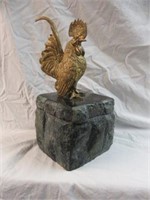 METAL ROOSTER COVERED BOX 11.5"T X 5"W