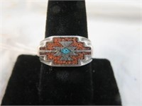 STERLING SILVER WESTERN STYLE RING SZ 10.25