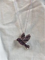 STERLING SILVER AND SWAROVSKI CRYSTAL HUMMINGBIRD