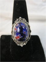 ORNATE STERLING SILVER RING SZ 8.5