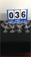 Eight Etched Crystal Wine Glasses