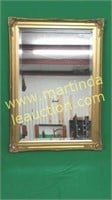 Windsor Guilded Beveled Mirror, Wooden Frame