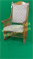 Vintage Oak Rocking Chair W/ Floral Cushions