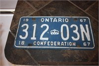 1967 "Confederation" License Plate
